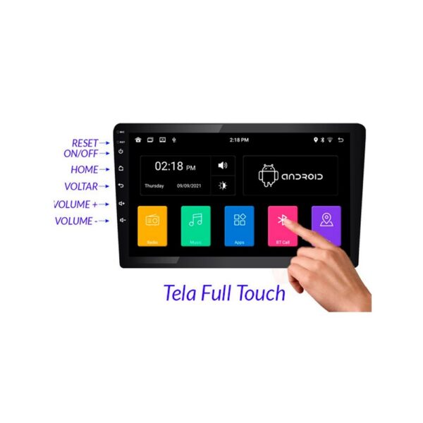 MULTIMIDIA 9" 2DIN USB/AUX/BLUE/FM/ANDROID - ROADSTAR BRASIL RS910BR - Imagem 2