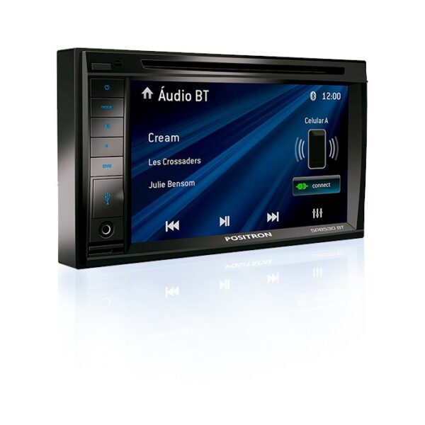 Reprodutor de Vídeo 6,2 Pol. 2 Din Touch/Bluetooth/Usb com Espelhamento - POSITRON SP8530BT